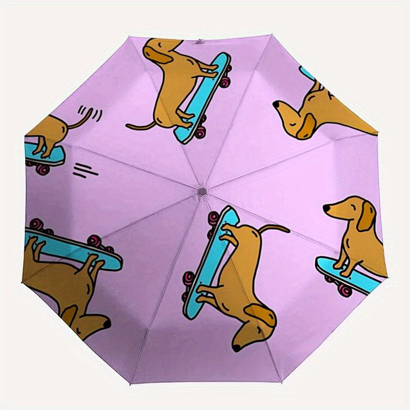 

1pc Dachshund Prints Automatic Umbrella 8-Bone Design Compact Gear for Outdoor Travel, Perfect Holiday Gift y250827081
