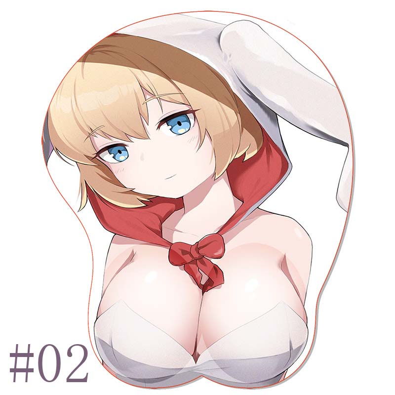 Anime 3D Mouse Pad B_Browndust2 Justia Silicone Titty MousePad Sexy Boobs Oppai B_Brown D_Dust 2 Wrist Support Mouse Mat