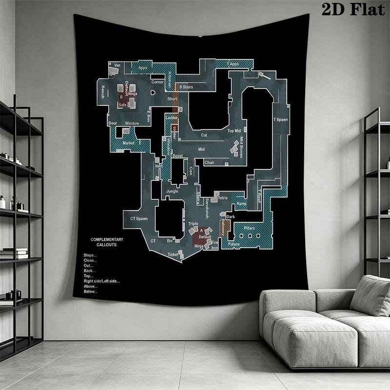 CS2 Karten Wandbehang Bedruckte Stoffdecke Dekorative Wandteppiche für Schlafzimmer Wohnzimmer Heimdekoration