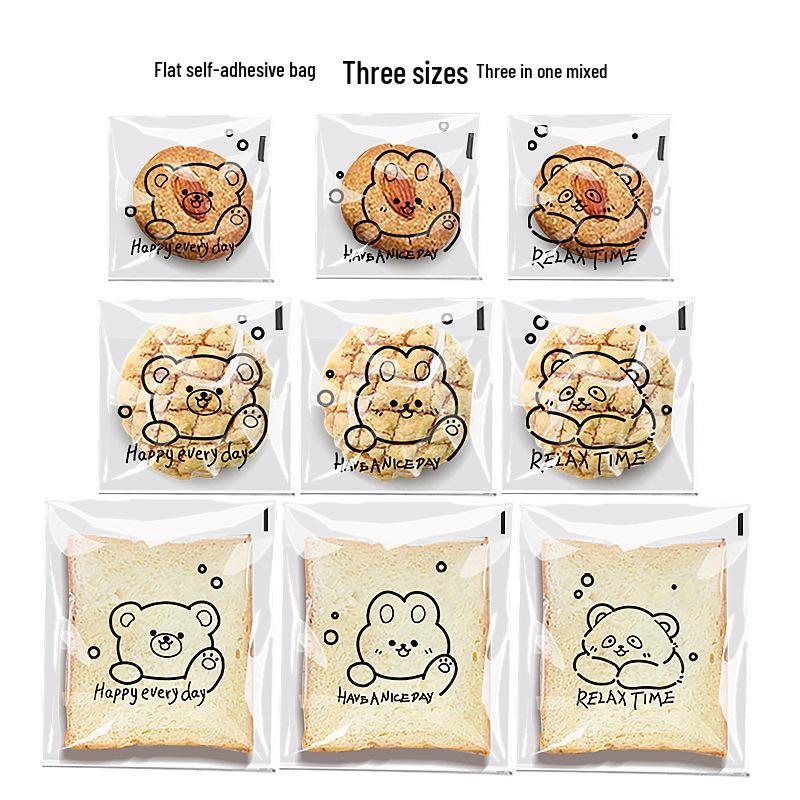 Cartoon Self-Sealing Clear Bread Bags for Whole Wheat and Sliced Toast