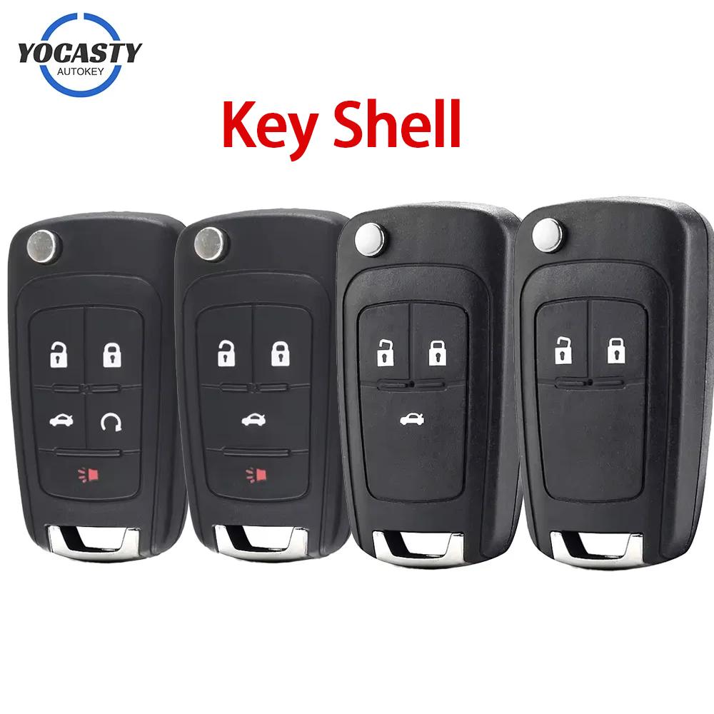 Yocasty Replacement 2 3 4 5 Button Remote Flip Car Key Shell Case Cover For Opel Chevrolet Cruze Lova Camaro Impala Spark