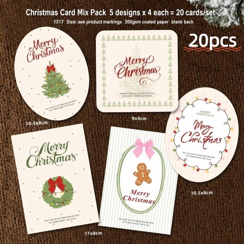 Festive DIY Craft Christmas Hang Tags Hangable Design Pre-Punched Xmas Paper Greeting Cards Paper Gift Tags Party Decor