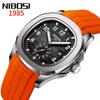 NIBOSI Herren Silikon Sport Wasserdichte Uhr Großes Zifferblatt Arabische Ziffern Lässig Stilvoll Datum Fluoreszierend Luxus Geschenk Orange