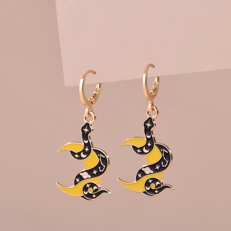 Colorful Aesthetic Animal Cat Rabbit Koi Dragon Earrings For Women Girls Enameled Delicate Gold Color Hoop Earrings Jewelry Gift