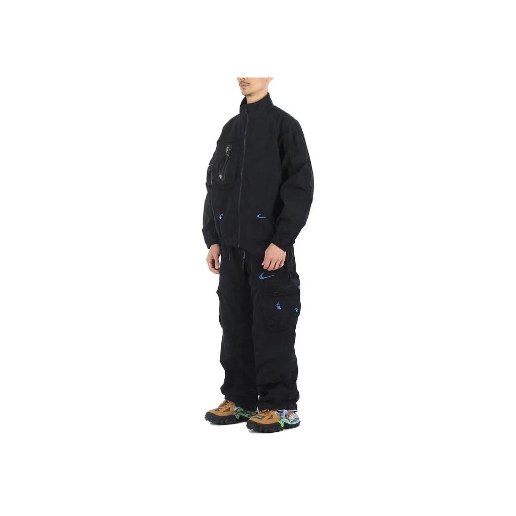 Nike X Off-White FW22 Asymmetrical Hem Waterproof Functional Tracksuit Men Tracksuit Black DN1705-010