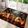 1pc 2D FLAT Fleece Ghost Pumpkin Halloween Door Mat, Non-Slip Carpet, Machine Washable And Fade-Proof, Soft And Comfortable, Suitable for Living Room,
