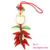 Mascot Wealth Lucky Brass Coin Chili Cabbage Tomato Keychain Chinese Knot Car Bag Hanging Ornament Fengshui Home Decoration Gift