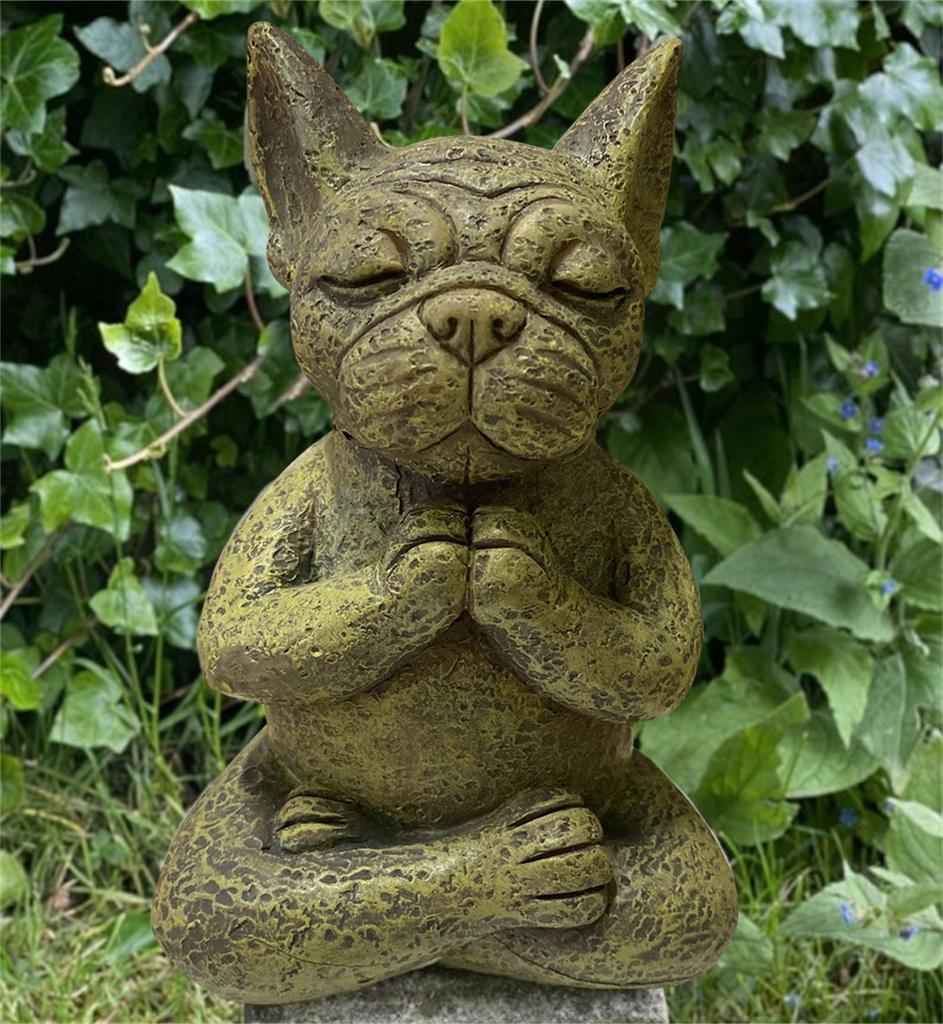 Siedzący pies francuski, Bull Dog Decor, ozdoba ogrodowa Bull Dog
