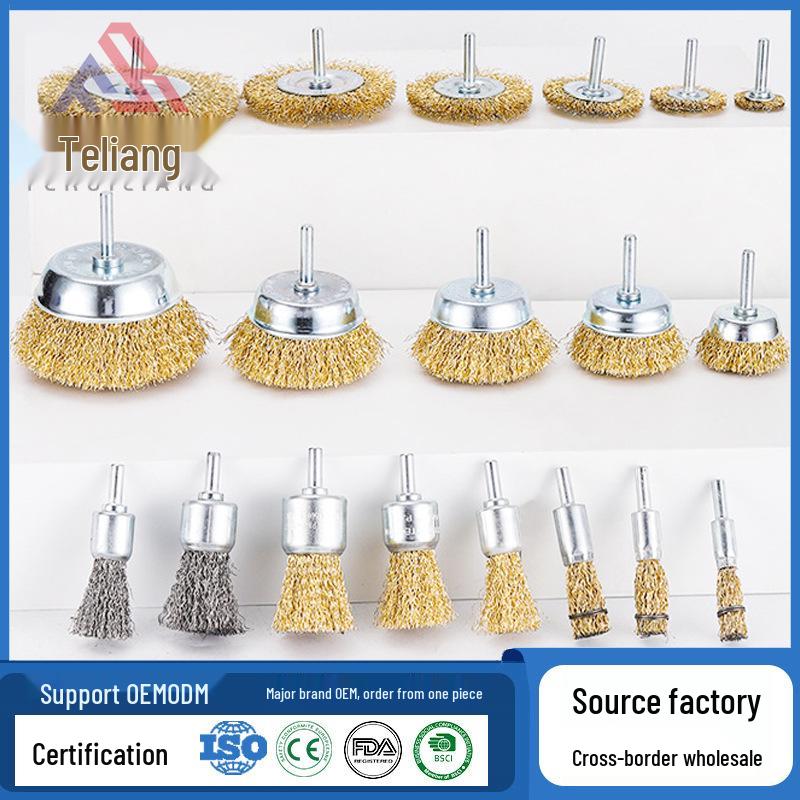 T-shaped Wire Brush: Metal Rust Removal and Polishing Tool with Round Handle
