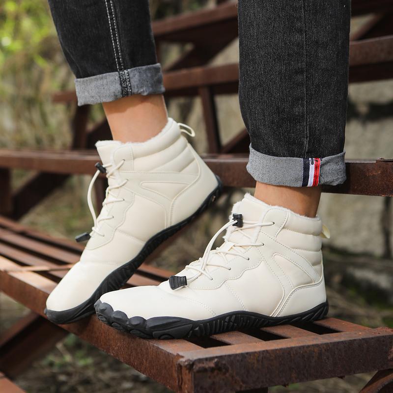 Winter Hiking Shoes Anti-slip Outdoor Warm Sneakers Unisex Cotton Shoes Plush Ankle Boots Elastic Climbing Sports Shoes