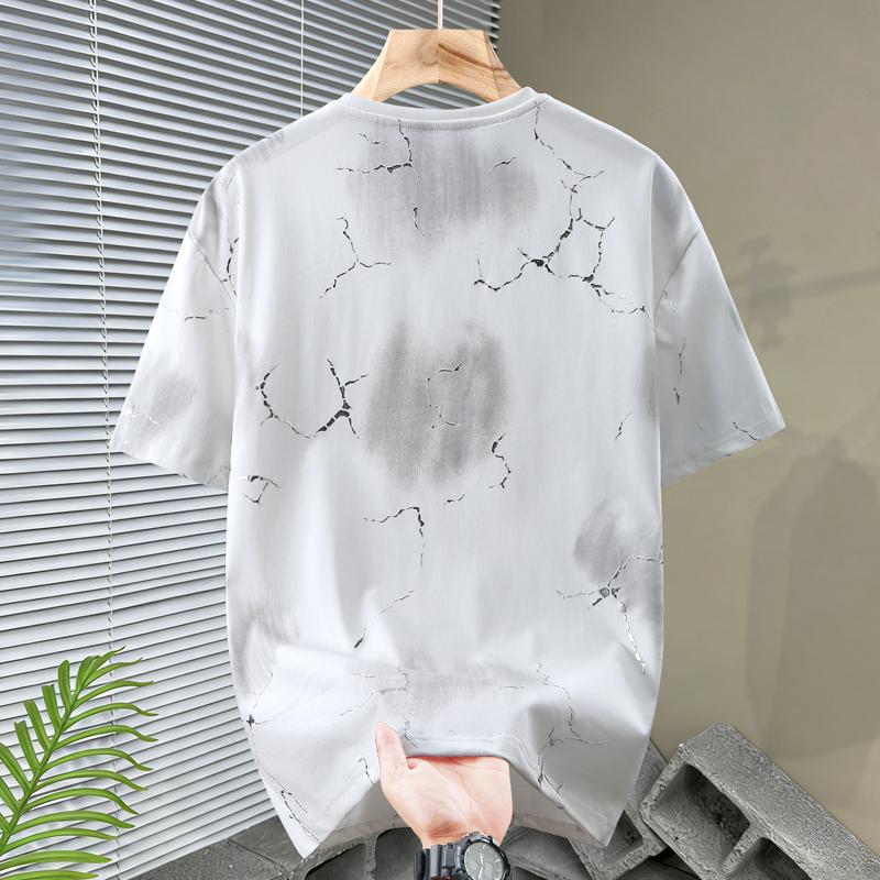 Men's Plus Size Cracked Print T-Shirt – Tie Dye Short Sleeve Casual Tee (Sizes 5XL-11XL) Lightweight Summer Top
