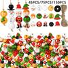 Weihnachts-Holzperlen-Set Nikolaus Lebkuchen Schneemann Wichtel 45 75 150 Stück Feiertagsparty-Dekorationen DIY Bastelbedarf