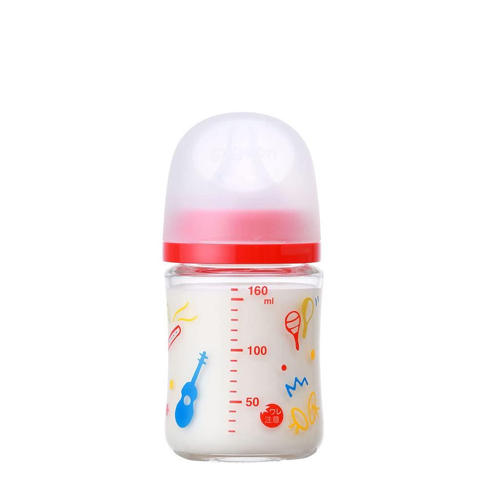 PIGEON Pigeon Breastfeeding Feel Baby Bottle 160ml 0 months and up Heat-resistant glass that cools quickly Music design Scratch-resistant and