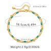 Gold Plated Double Layer Turquoise Color Seed Bead Bracelet With Extension Chain