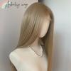 Perucă Ashely Blonda Platina 66cm Perucă cu Dantelă 13x4 Peruci Sintetice Lungi Dreptate cu Dantelă Fibre la Temperatură Înaltă pentru Cosplay
