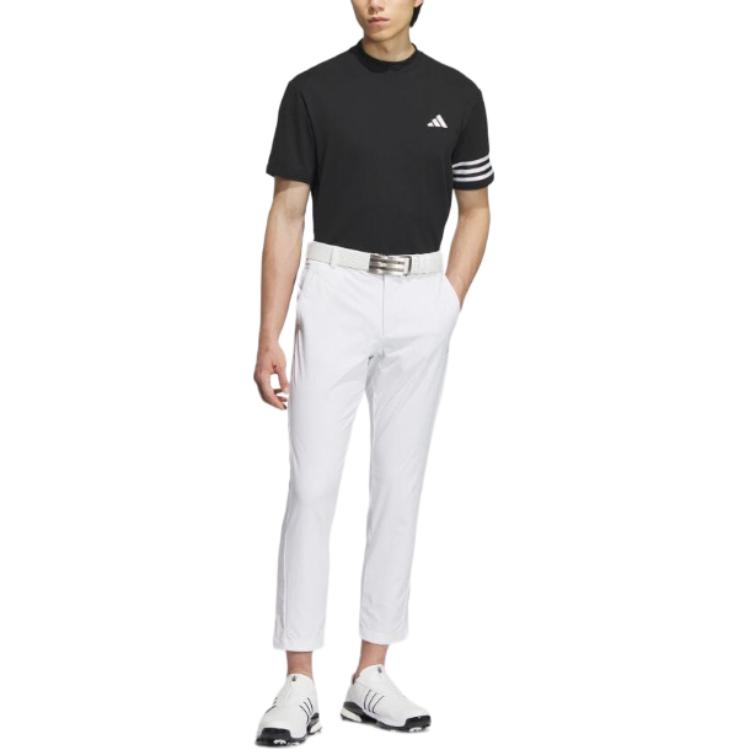 adidas T-shirt da Uomo a Maniche Corte con Stampa Logo Tre Strisce Rete Traspirante Aderente Taglio Dritto Nera IN9052