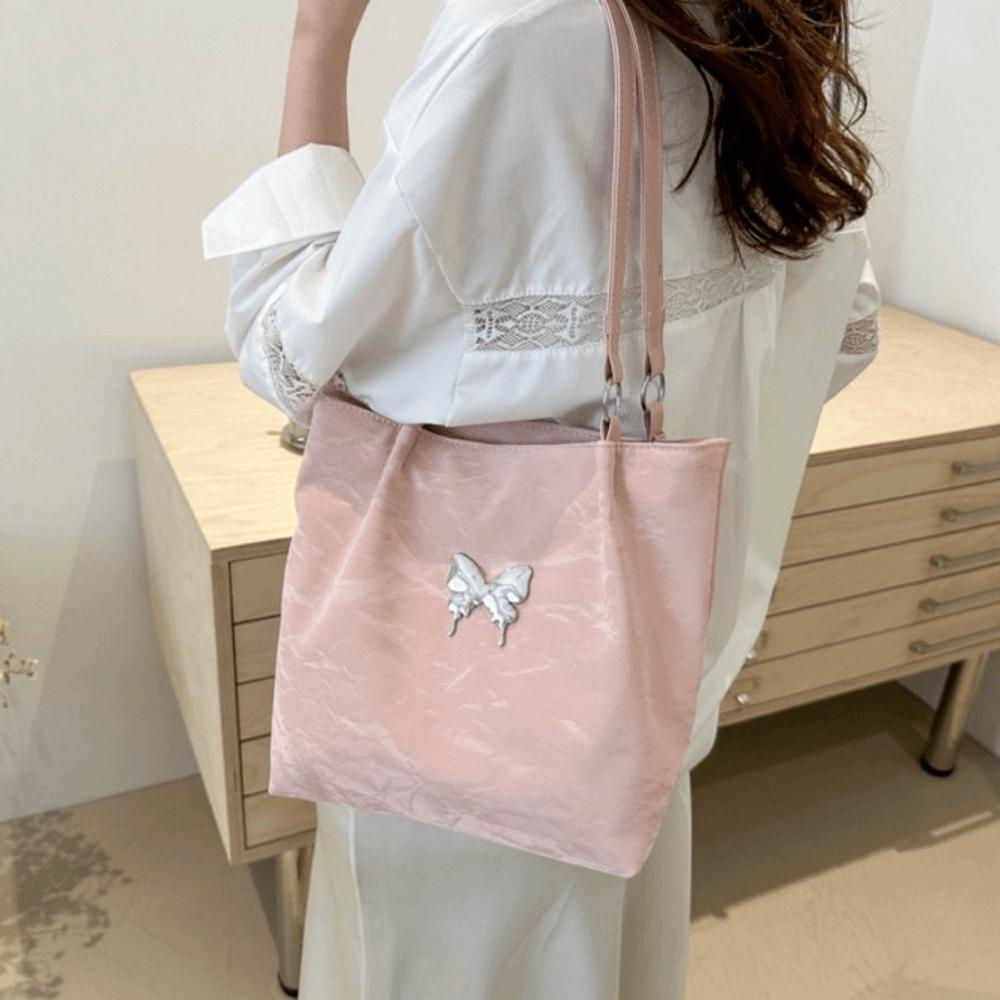 Solid Color Sweet Shoulder Bag Korean Style Luxury Handbag Fashion Underarm Tote Bag  Party