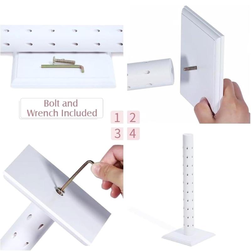 60-Hole Wooden Confection Display Stand Set, Two Screw-Fastened Displays for Positioning Stick-Mounted Candy in a Vertical Arrangement