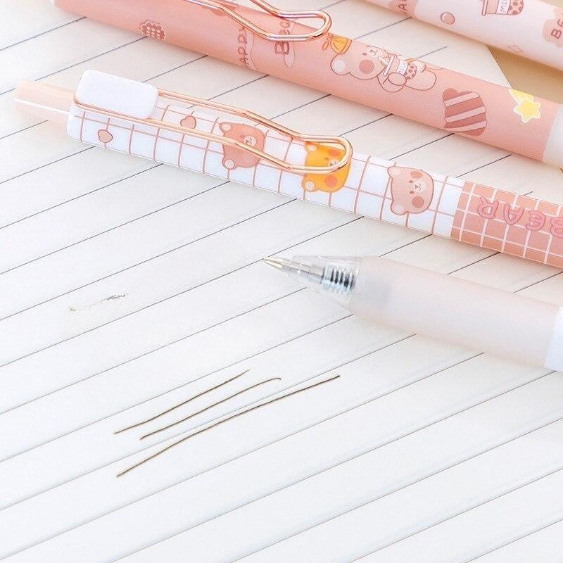 4 unids/caja bolígrafo de Gel a la moda, bolígrafo de papelería de estilo mariposa sencillo y creativo, bolígrafo para álbum de recortes de tinta negra de 0,38/0,5mm, suministros para estudiantes