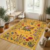 Floral Garden Art Theme Soft Crystal Velvet Rug Custom Name & Text Print Non Slip Floor Rug for Bedroom Living Room