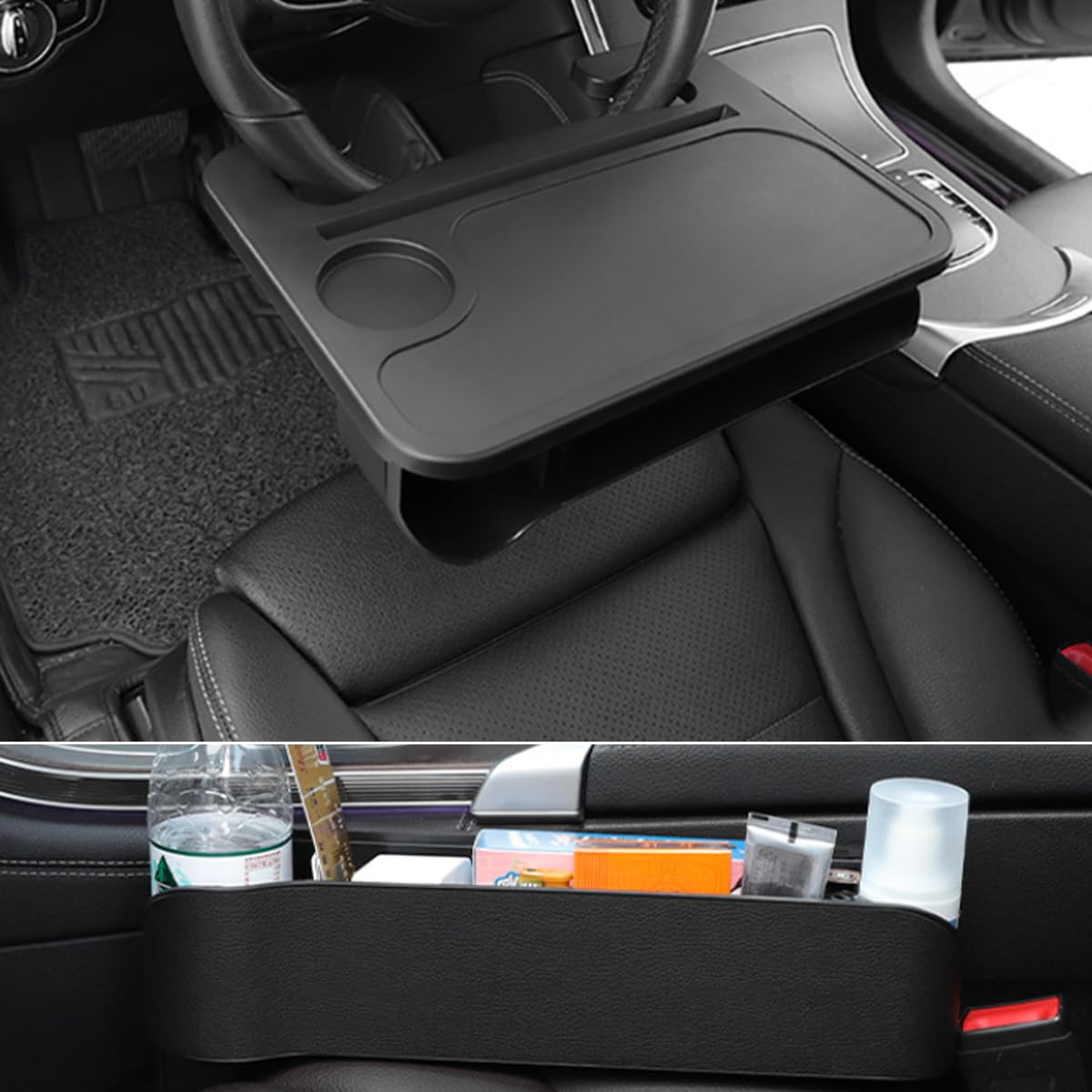 

solaay Car Steering Wheel Table Drink Car Seat Gap Seat Storage Car PC Storage Car Convenient Passenger Seat Holder, Storage, Pocket, Box,
