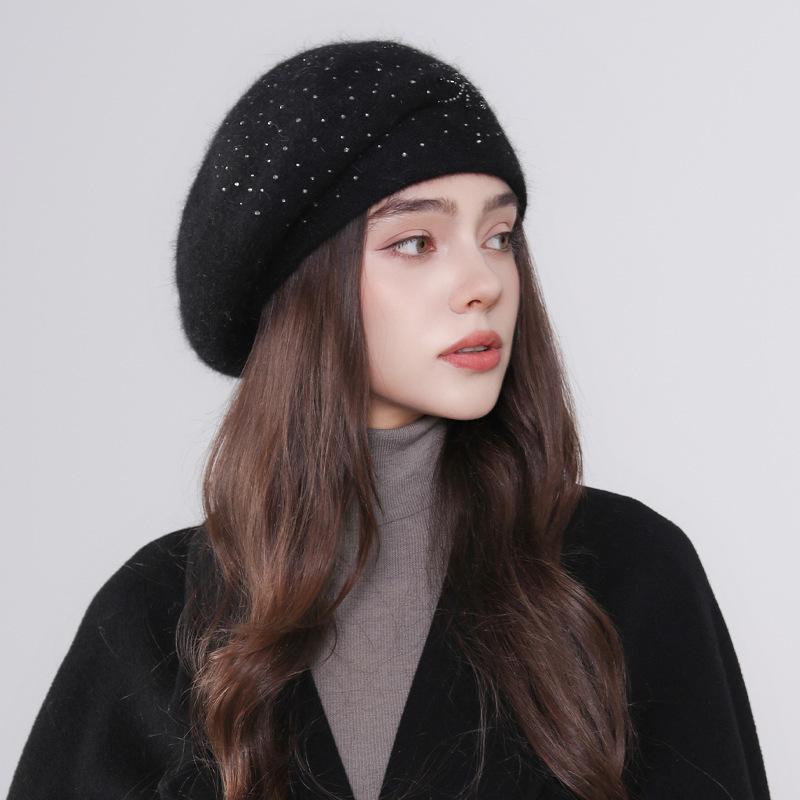 

Ear Protection Warm Autumn and Winter Hat Women s Fashion Wool Hat Knitted Beret One Size