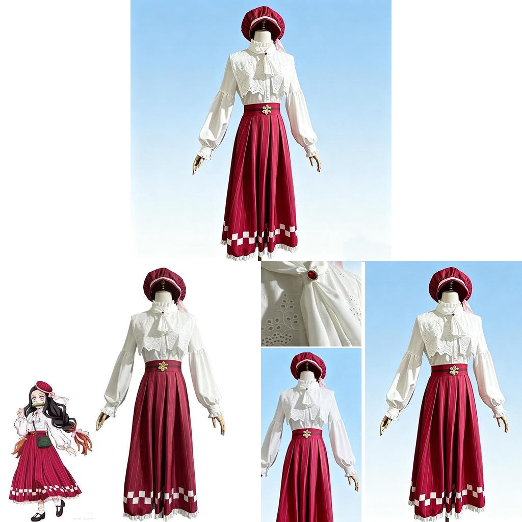 Demon Slayer Kimetsu No Yaiba Kamado Nezuko Cosplay Attire With Full Set For Anime Convention And Parties