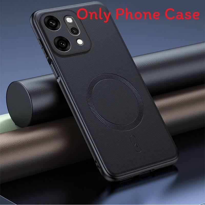Кожаный магнитный противоударный чехол для телефона Oppo Findx9pro для надежной защиты Black FINDX9
