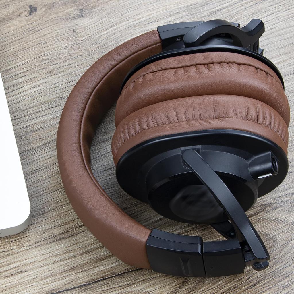 SOULWIT Headband Cover for Audio Technica ATH M40X Protective Protein Leather Headphone Replacement Repair Head Strap Replacement Band Coffee M40,