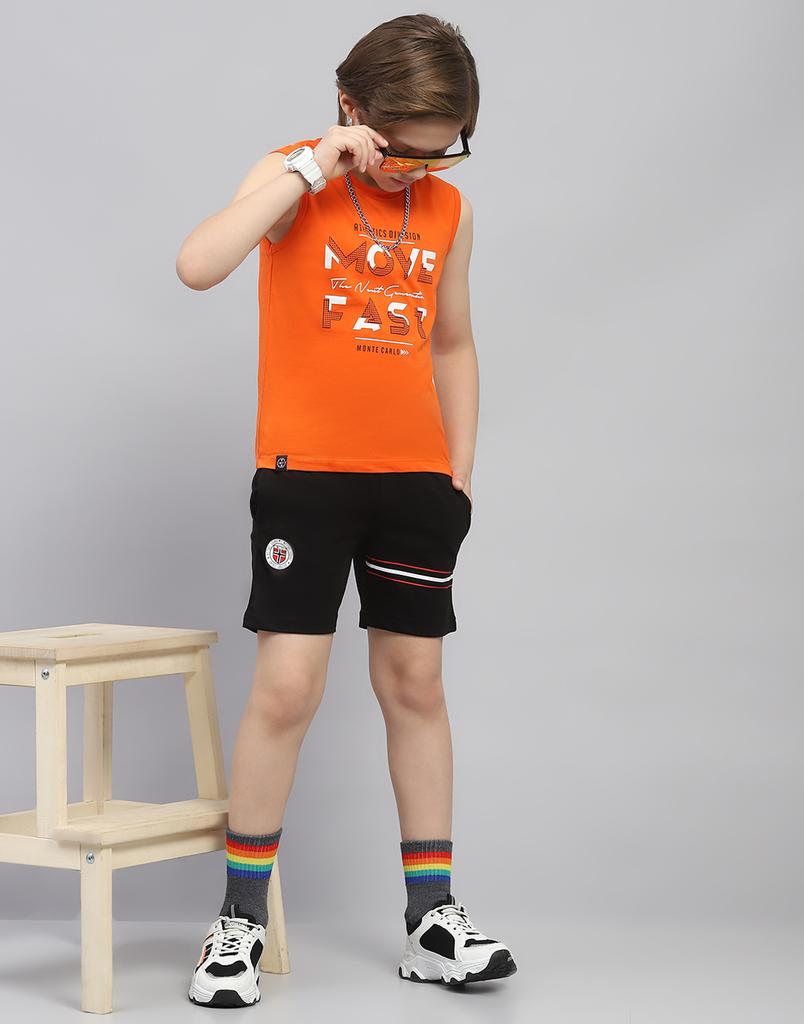 MONTE CARLO Boys Black Printed Bermuda