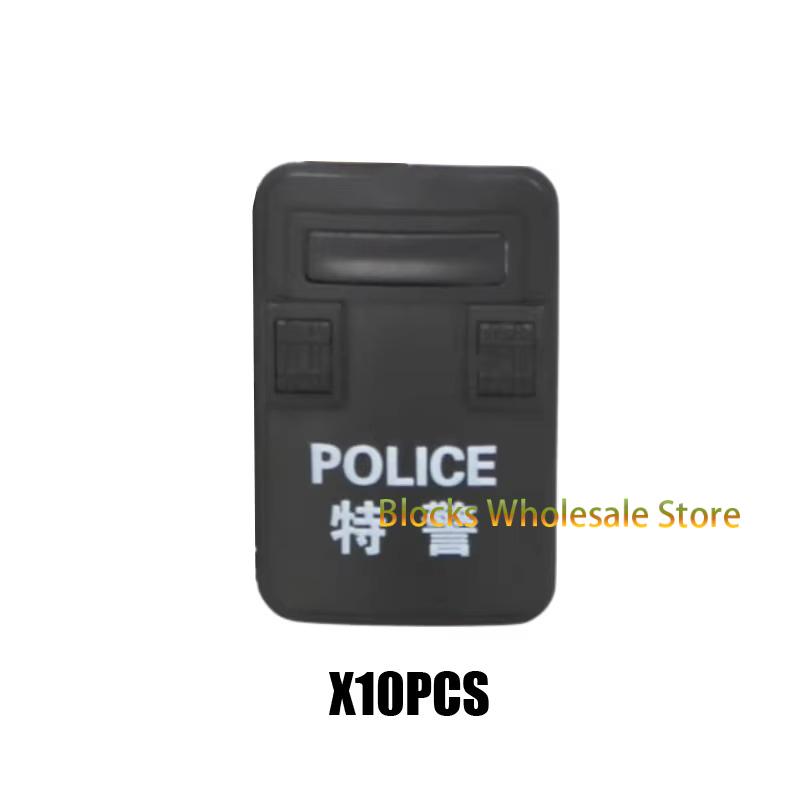 

MOC Военный спецназ Полицейский Солдат Пуленепробиваемый щит Строительные блоки Кирпичи Фигурки Армейское оружие DIY Аксессуары Кирпич Детские игрушки