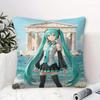 Hatsune Miku Santorini Sunset Throw Pillow With Core Anime Girl Cushion For Gaming Room Teens Room Sofa Bedroom Decor Fans Gift