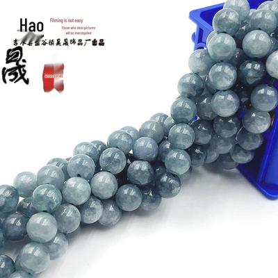 Jadeite Chalcedony Green Beads: Round Bracelet Accessories, Jade Stone Earrings, Pendants & Tassel Spacer Beads.