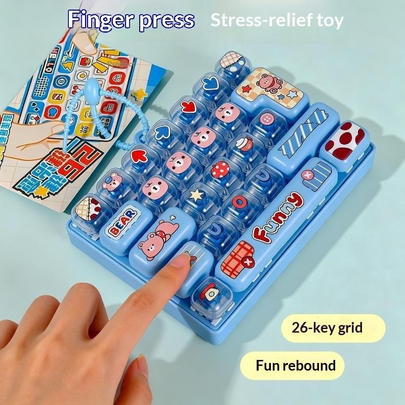 26 Grids Toy Clicker Keychain Stress Relief Keyboard Keychain Decompression Toy Backpack Pendant Charms Gift Keycap Clicker