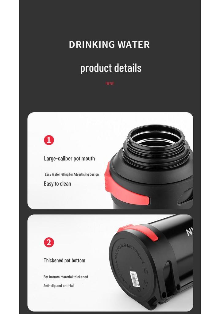 316 Stainless Steel Large Capacity Thermos Flask for Outdoor, Construction, Home Use - Portable Hot Water Bottle for Men and Women