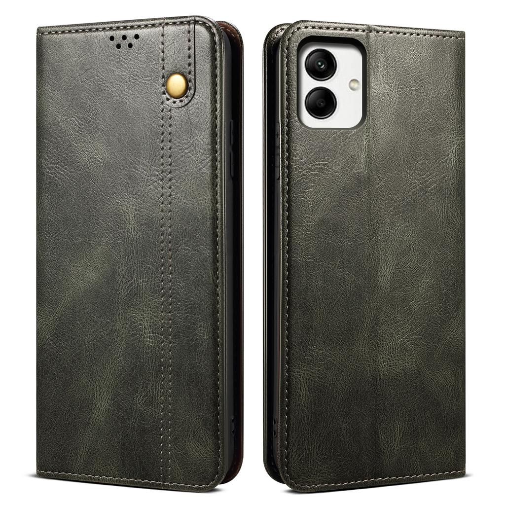 For Samsung Galaxy A07 Case Crazy Horse Texture Waxy Leather Wallet Stand Phone Cover