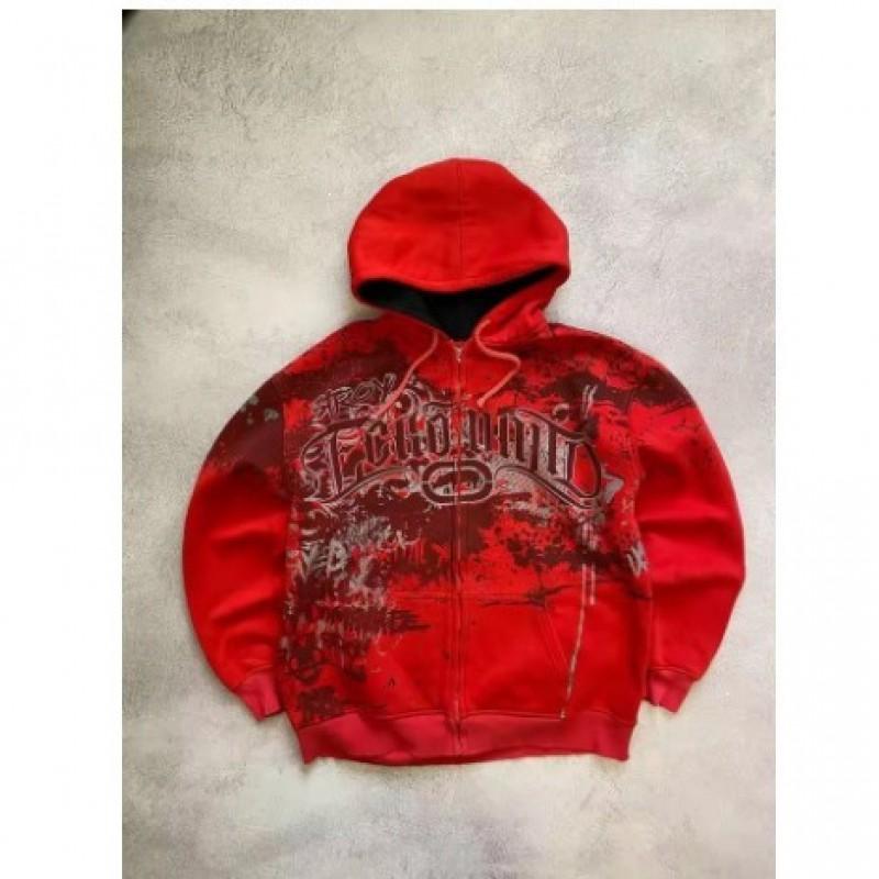 Y2K Skeleton Zip Hoodie 90s Retro Print Loose Fit Streetwear Unisex
