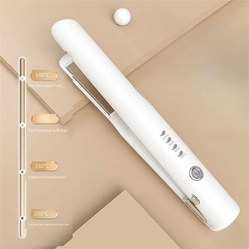 A04V Mini Hair Straightener & Curler USB Travel Curling Iron Dual-Purpose Compact Hair Styler