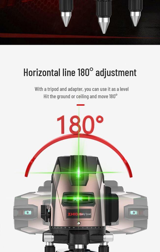 High-Precision Automatic Laser Level Tool with Green & Blue Light, 5-Line Infrared, Outdoor Use