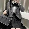 Authentic JK Style Women's School Uniform Set: Plaid Skirt & Jacket