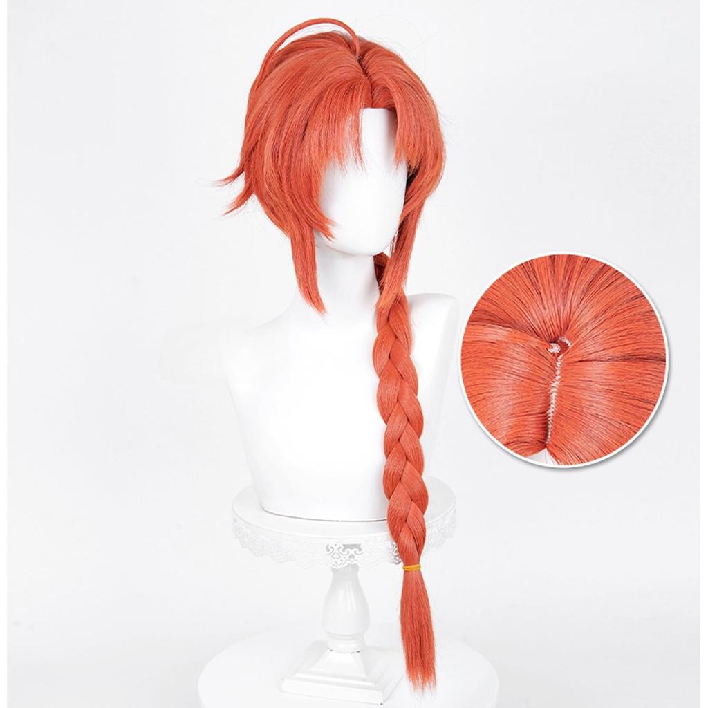 LAOBAO Cosplay Braided Orange Disguise Costume Halloween Costume Wig, Wig, Heat-Resistant, Wig, Accessory,