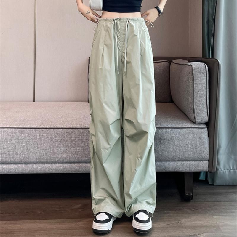 Pantaloni Casual Largi Solizi la Modă Femei Streetwear Subțiri cu Talie Înaltă Pantaloni cu Picior Larg Doamnă de Birou Drepți Harlan Pantaloni Sport Femei 24273