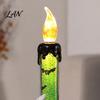 Battery Operated Halloween Lights LED Ghost Candle Light, Spooky Hand Lamp Retro Skeleton Base Ornaments Tabletop Decor, Horror Light for Party