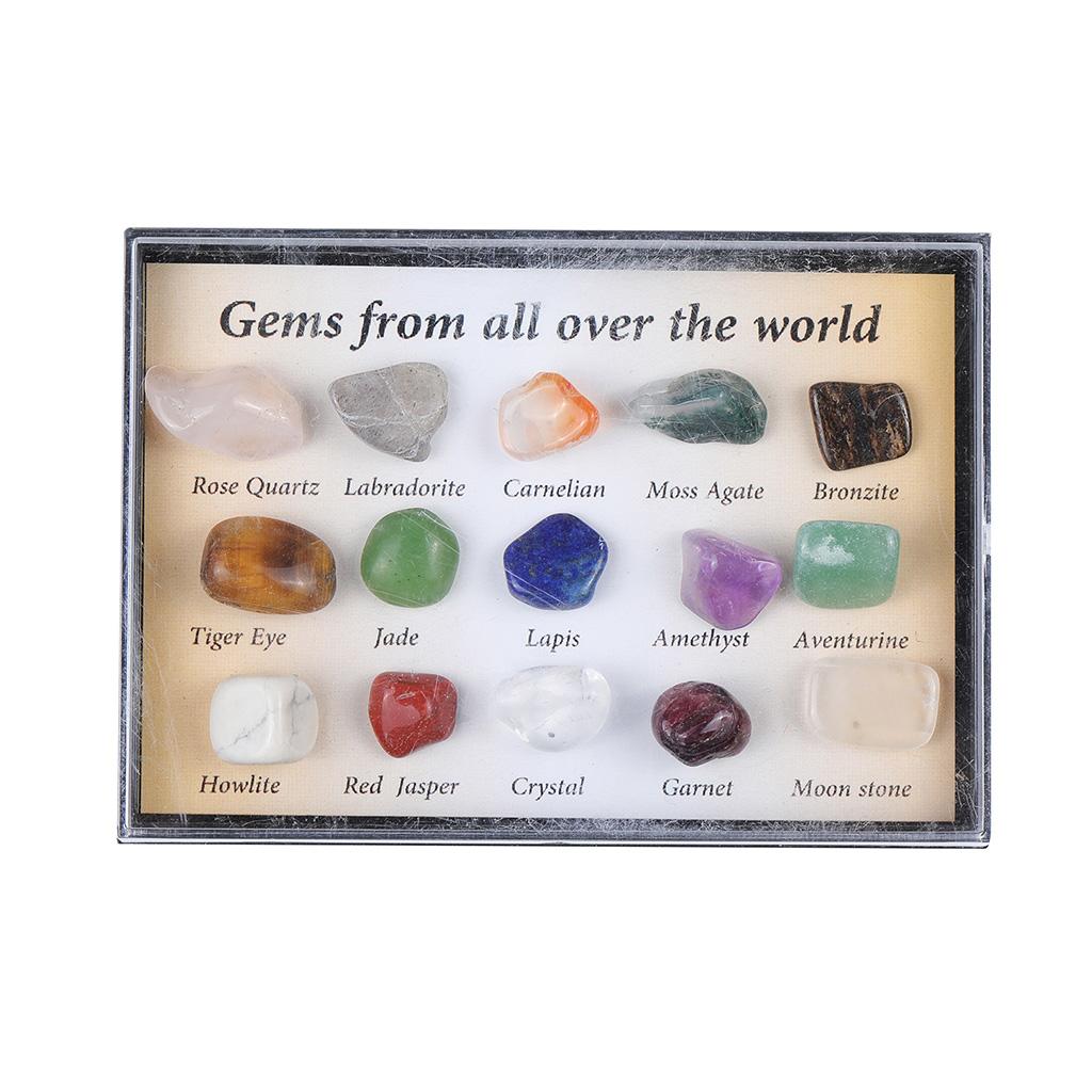 Colors Natural Stone Collection Set Box Stone Specimen for Art Collection