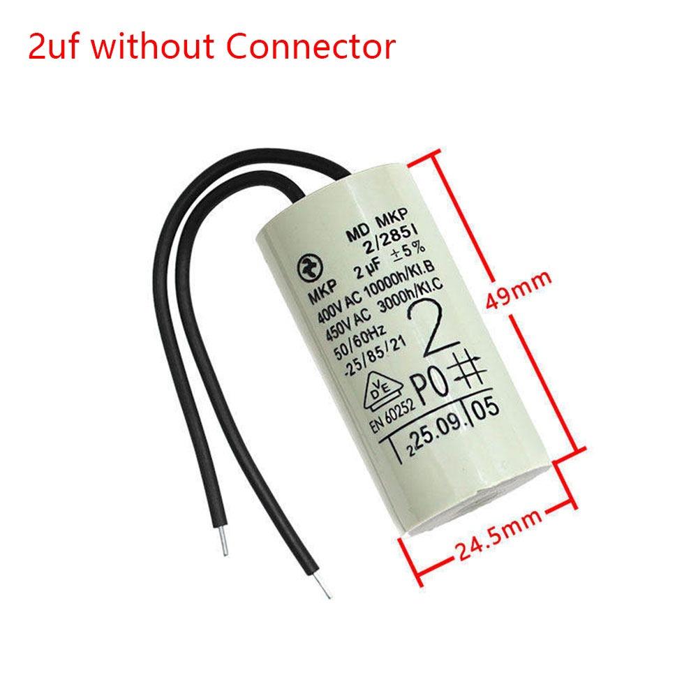 1Pcs 2uF 2.5uF 2.6uF 3uF Circulation Motor Capacitor Heating Hot Water Dual Use 2uf without plug