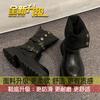 Retro Women's Shoes Maillard Brown Boots Platform Black Short Boots Women's 2025 New Autumn British Style Martin Boots