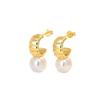 Hot New Product C-shaped Earrings Pins Cold Style High-end Temperament Pearl Earrings for Women