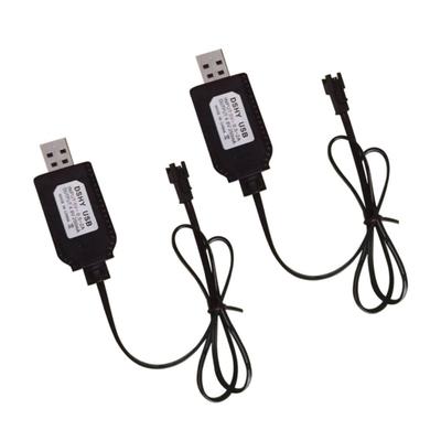 2Pcs 4.8V 250mA USB Charging Cable with SM2.0 2P Plug Adapter for Old Version Excavators and Vehicles