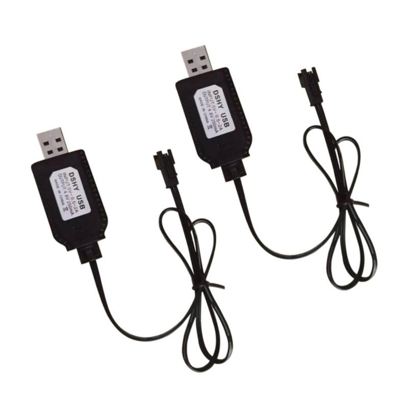 

2Pcs 4.8V 250mA USB Charging Cable with SM2.0 2P Plug Adapter for Old Version Excavators and Vehicles 1