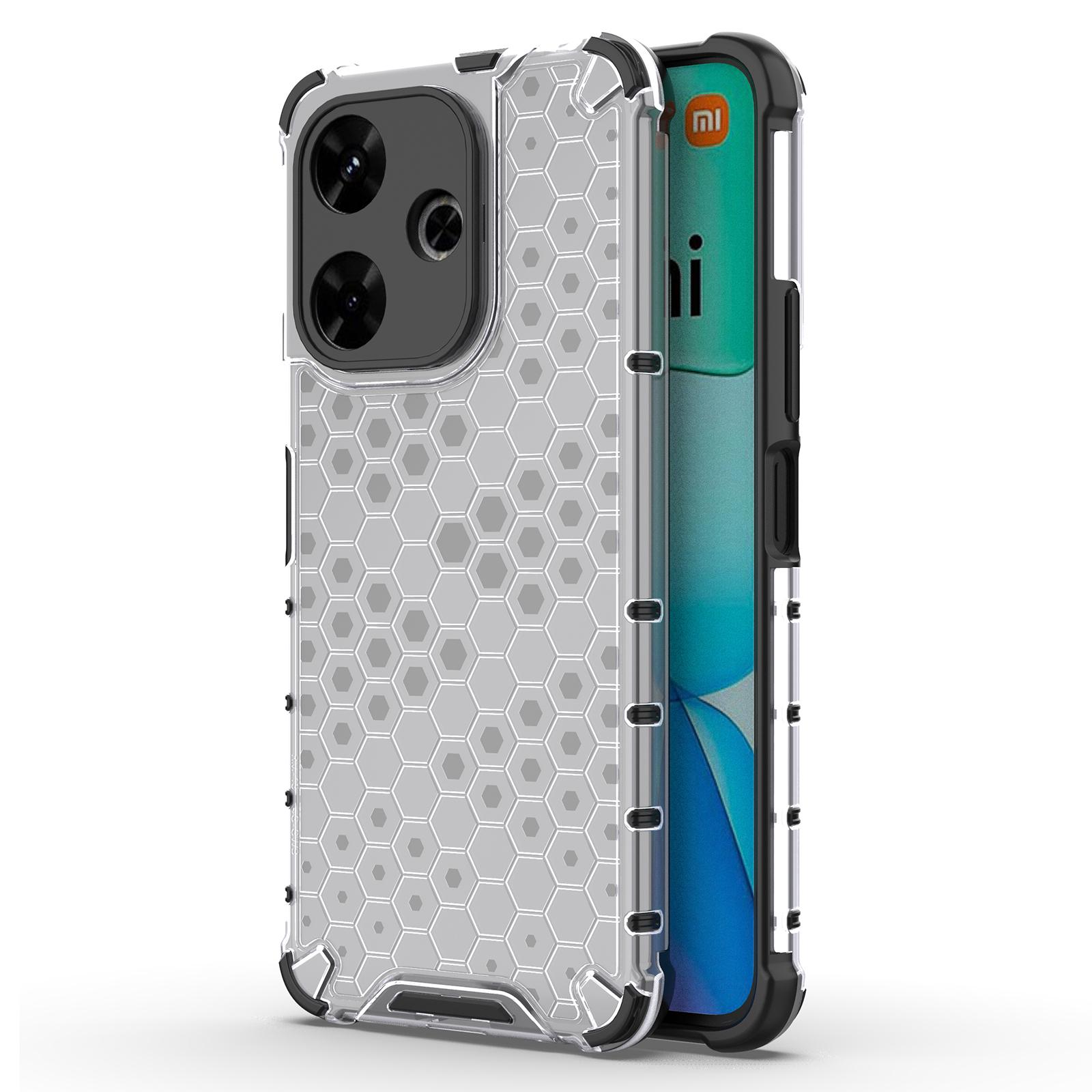 

For Xiaomi Redmi 13 5G/13 4G Case Honeycomb PC+TPU Hybrid Phone Cover Grey